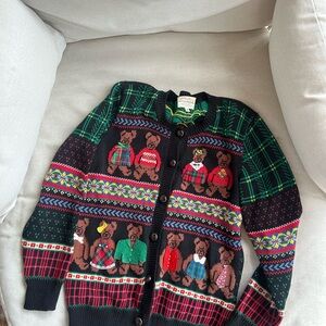 SALE!! Vintage Women’s Black Bear Pattern Cardigan